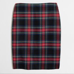 J. Crew -The Pencil Skirt-tartan plaid